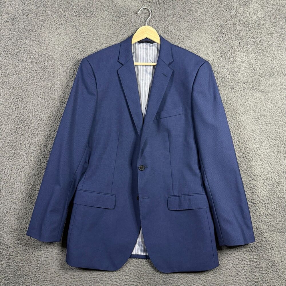 Banana Republic Sport Coat Mens 40R Blue Slim Fit Vitale Barberis Canonico Wool